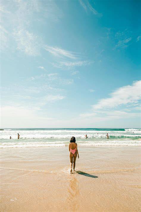 nude bikini on beach