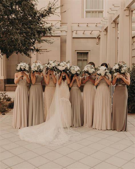 nude bridesmaid dresses