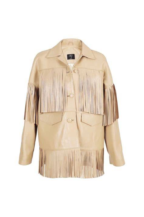 nude color leather jacket