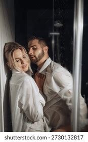 nude couple shower