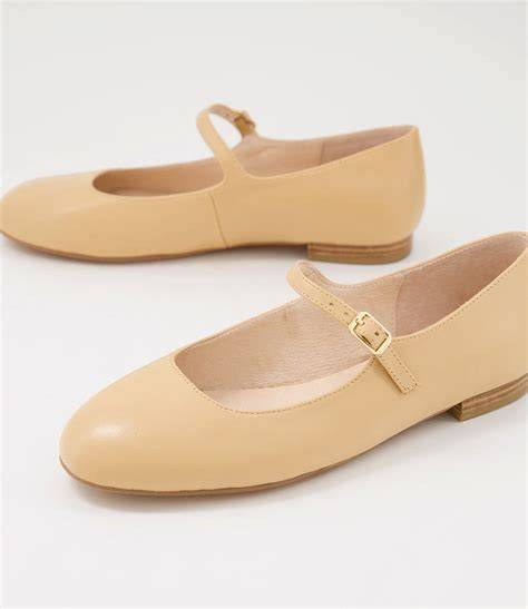 nude leather flats