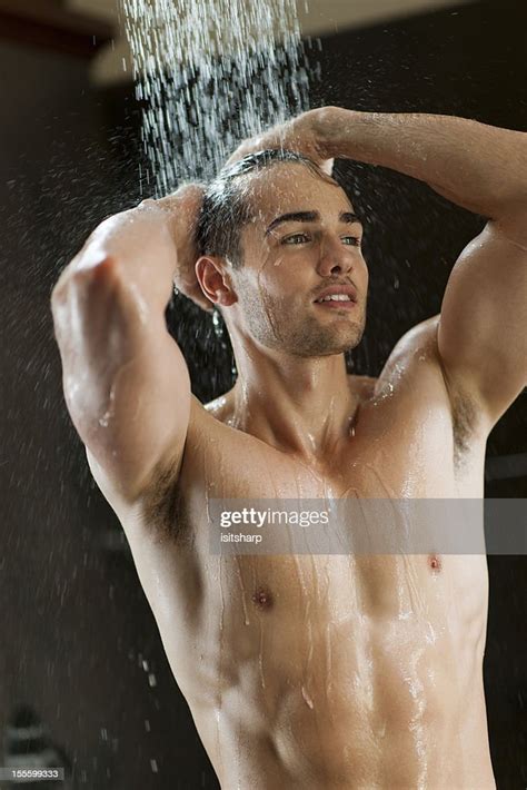 nude man shower