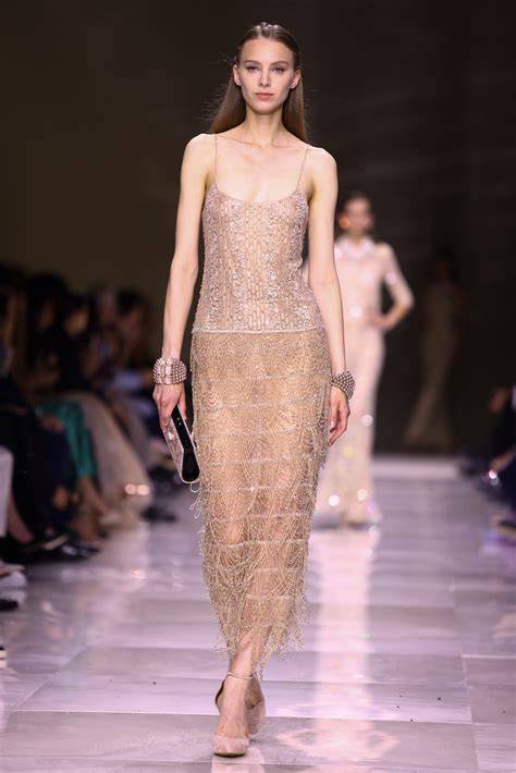 nude model on runway