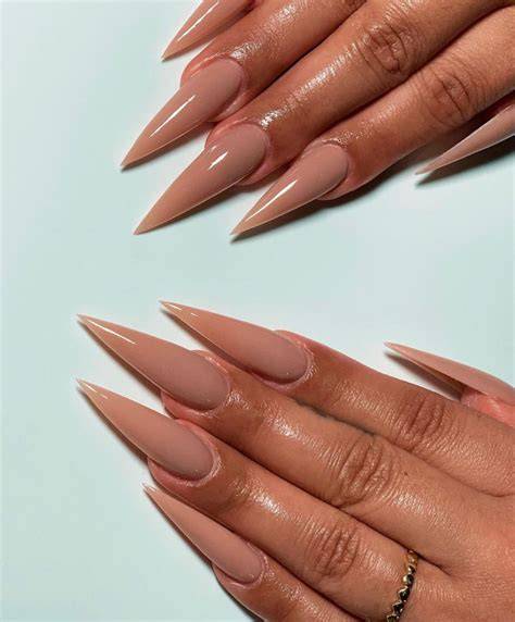 nude nails stiletto