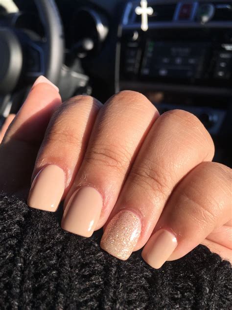 Nude Nails With Color Tips