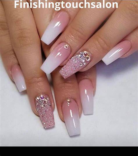 nude nails with diamonds