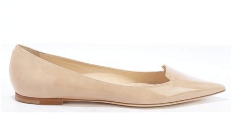 nude patent flats