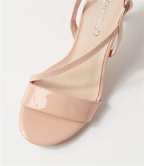 nude patent sandals