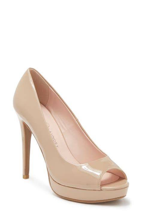 nude peep toe pumps