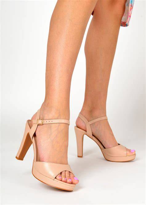 nude platform heel
