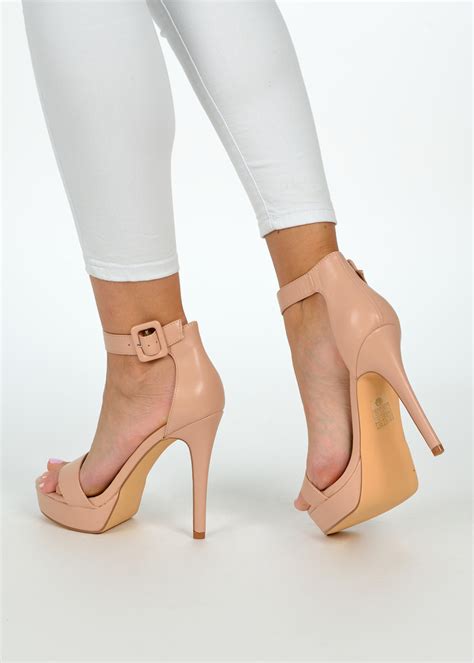 nude platform heels