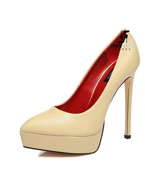 nude platform pumps