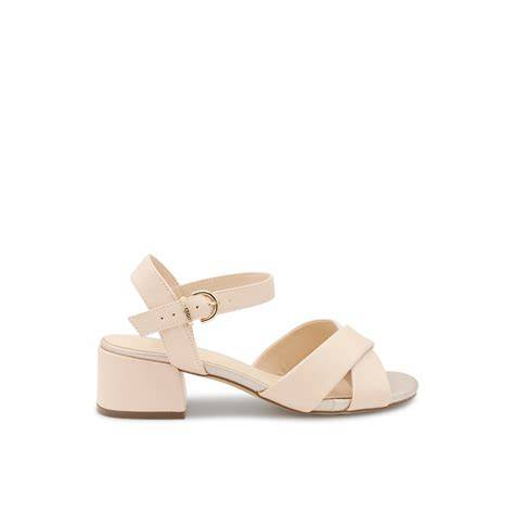 nude sandals with block heel