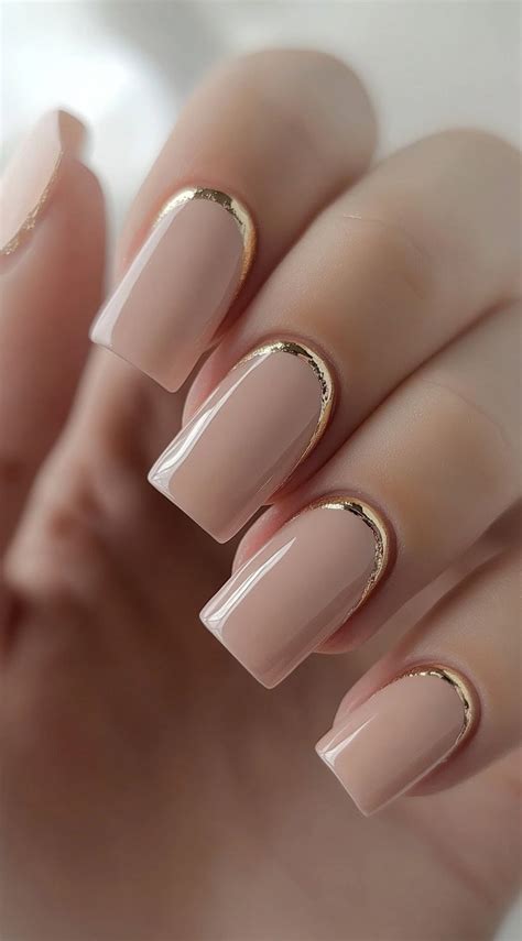 nude square nails