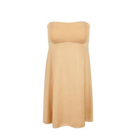 nude strapless slip