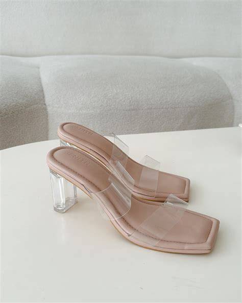 nude transparent heels