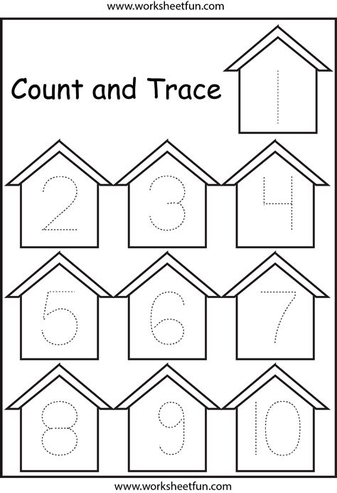Number 1 Tracing House Building Worksheet Number 14 Tracing Worksheet - Number 14 Tracing Worksheet