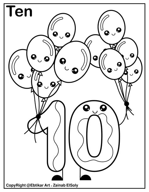 Number 10 Coloring Page Ashley Yeo Number 10 Coloring Pages - Number 10 Coloring Pages