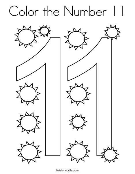 Number 11 Coloring Page   Color By Number Coloring Pages - Number 11 Coloring Page