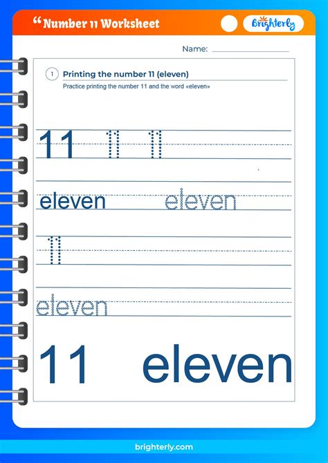 Number 11 Eleven Writing Practice Worksheets Cleverlearner Number 11 Preschool Worksheets - Number 11 Preschool Worksheets
