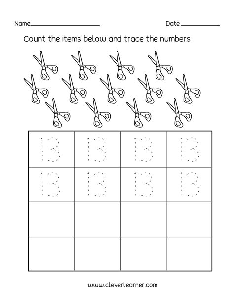 Number 13 Worksheets Writing Counting Amp Recognition For Number 13 Worksheets For Preschool - Number 13 Worksheets For Preschool