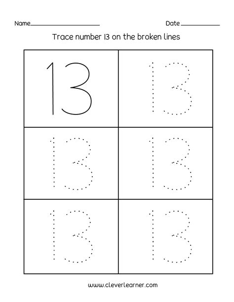 Number 13 Writing Counting And Identification Printable Worksheets Number 13 Worksheets For Preschool - Number 13 Worksheets For Preschool