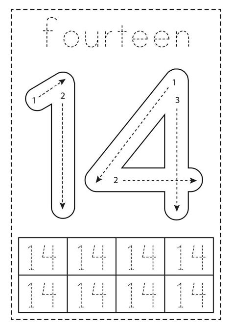 Number 14 Tracing Worksheets For Preschool Pdf Printables Number 14 Worksheets For Preschool - Number 14 Worksheets For Preschool