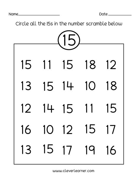 Number 15 Worksheets For Preschool And Kindergarten Softschools Number Tracing 15 - Number Tracing 15