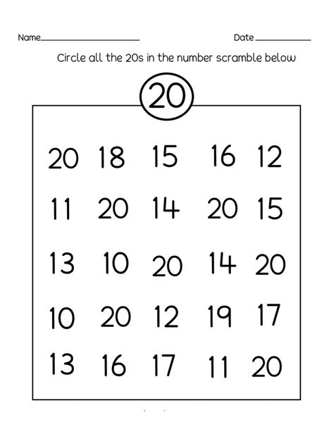 Number 20 Worksheets And Exercises 101 Activity Number 20 Worksheet - Number 20 Worksheet
