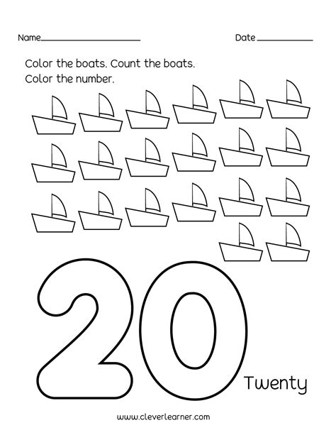 Number 20 Worksheets For Preschool And Kindergarten Softschools Number 20 Worksheet - Number 20 Worksheet