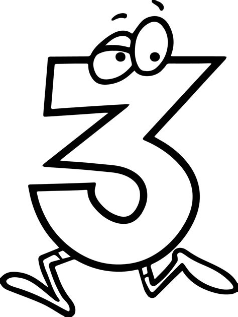 Number 3 Coloring Page   Number 3 Color By Number Coloring Page Twisty - Number 3 Coloring Page