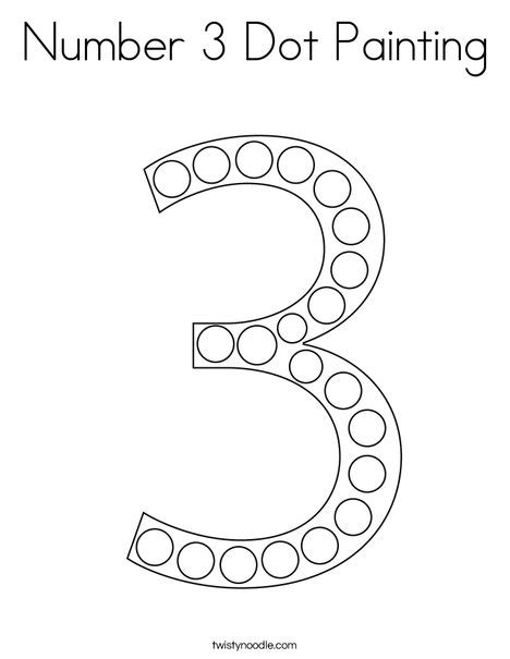 Number 3 Dot Art Coloring Page Free Printable Number 3 Coloring Pages - Number 3 Coloring Pages