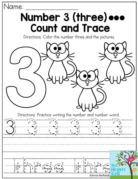 Number 3 Preschool Worksheet   Number Three Worksheet Preschool Number Pages All Kids - Number 3 Preschool Worksheet