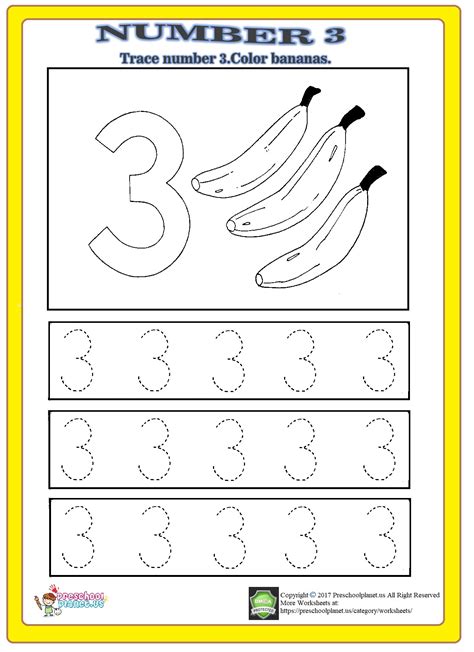 Number 3 Worksheet Tracing Amp Color Number 3 Worksheet - Number 3 Worksheet