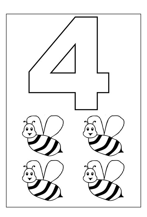 Number 4 Worksheets For Preschool   Color The Number 4 Preschool Number Worksheet - Number 4 Worksheets For Preschool