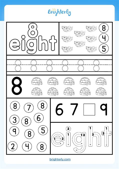 Number 8 Worksheets Brighterly Number 8 Tracing Worksheet - Number 8 Tracing Worksheet