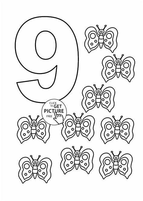 Number 9 Color By Number Coloring Page Twisty Number 9 Colouring Page - Number 9 Colouring Page