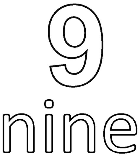 Number 9 Coloring Page Getcolorings Com Number 9 Colouring Page - Number 9 Colouring Page