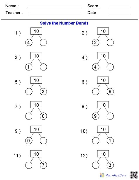 Number Bonds Printable Worksheet Math Salamanders Number Bonds Worksheets 2nd Grade - Number Bonds Worksheets 2nd Grade
