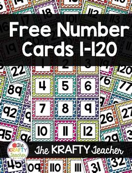 Number Cards 1 120 Free By Tess The Printable Number Cards 120 - Printable Number Cards 120