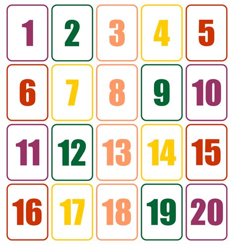 Number Cards 1 20 Printable Numbers Free Printable Number Cards 1 20 - Number Cards 1 20