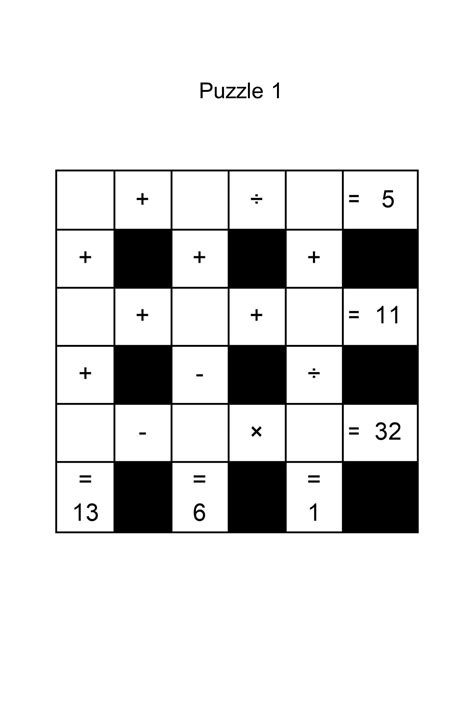 Number Cross Puzzle Genius Math Cross Number Puzzle - Math Cross Number Puzzle