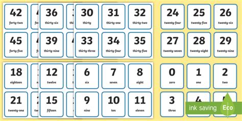 Number Flashcards Printable 1 100 Numeracy Resource Twinkl Number Cards 110 - Number Cards 110