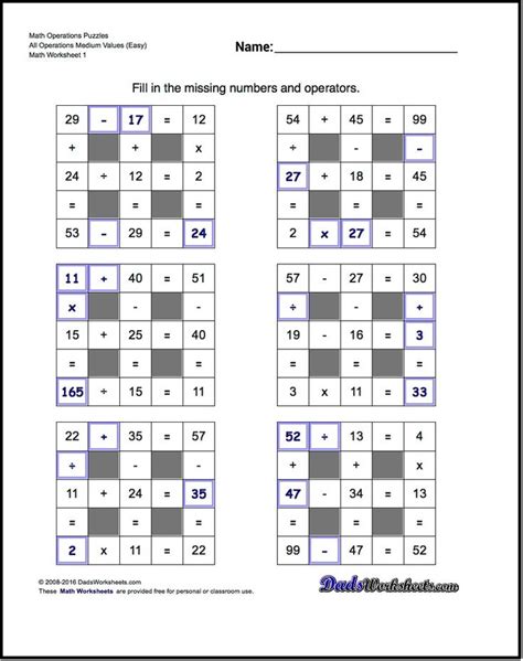 Number Grid Puzzles All Operations Logic Puzzles With Number Grid Puzzles Worksheet - Number Grid Puzzles Worksheet