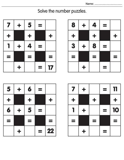 Number Grid Puzzles Worksheets Kiddy Math Number Grid Puzzles Worksheet - Number Grid Puzzles Worksheet