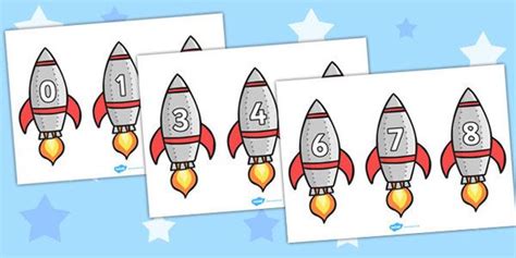 Number Line 0 20 With Rockets Printable Teaching Printable Number Lines To 20 - Printable Number Lines To 20