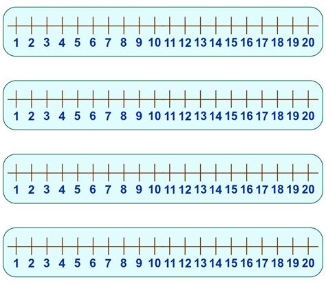 Number Line To 20 Straight 1 And 9 1 To 20 Number Line - 1 To 20 Number Line