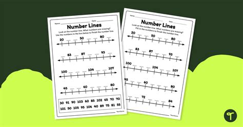Number Lines Worksheet Teach Starter Complete The Number Line - Complete The Number Line