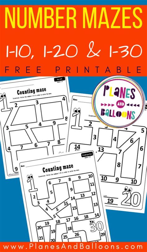 Number Maze Worksheets For Kindergarten Planes Amp Balloons Preschool Maze Worksheet - Preschool Maze Worksheet