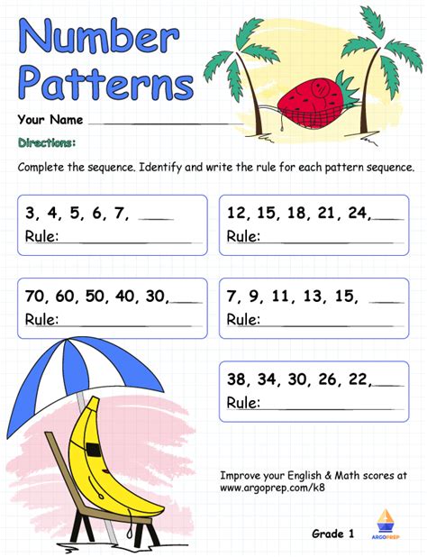 Number Patterns 1st Grade Worksheets Argoprep Number Patterns Worksheet 5th Grade - Number Patterns Worksheet 5th Grade